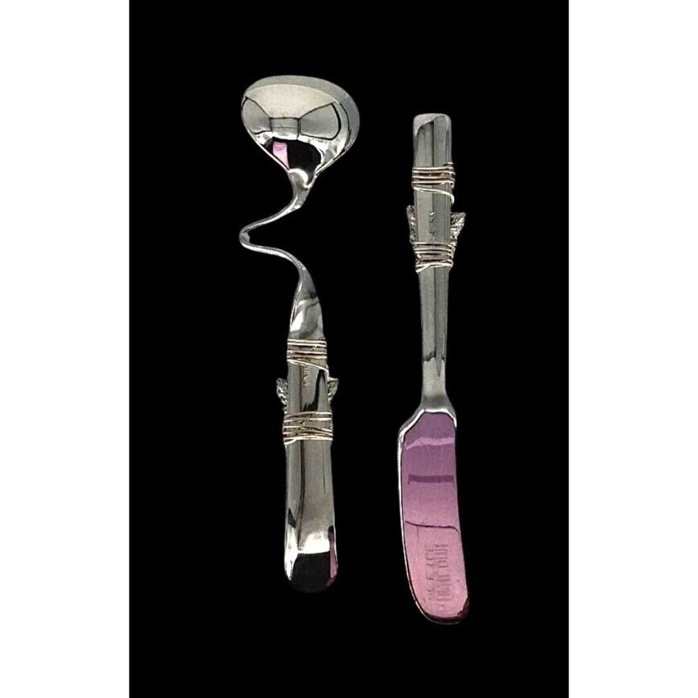 Mini Hors D'oeuvres Knife & Spoon Jam/Honey Spoon – Maple Leaf - Picture 2 of 5